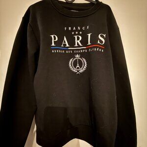 🎀Black Paris Label Sweater Crewneck